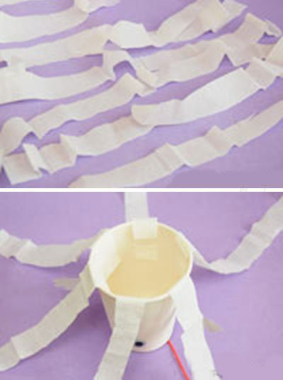 万圣节幼儿园手工制作纸杯幽灵挂饰