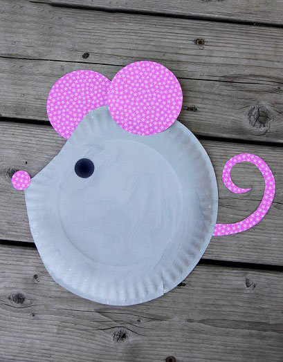幼儿手工DIY可爱的纸盘小老鼠