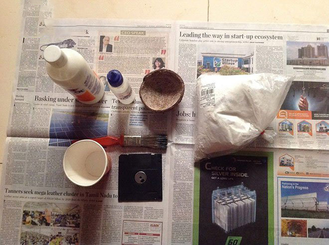 儿童废物利用手工制作蘑菇