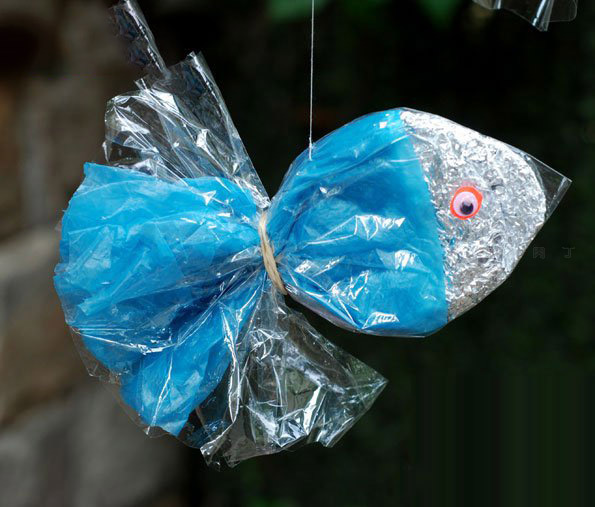 儿童创意 塑料袋纸巾鱼挂饰