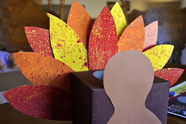 感恩节儿童DIY制作纸盒火鸡