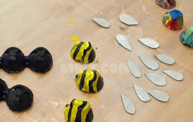 鸡蛋盒制作蜜蜂和蚂蚁