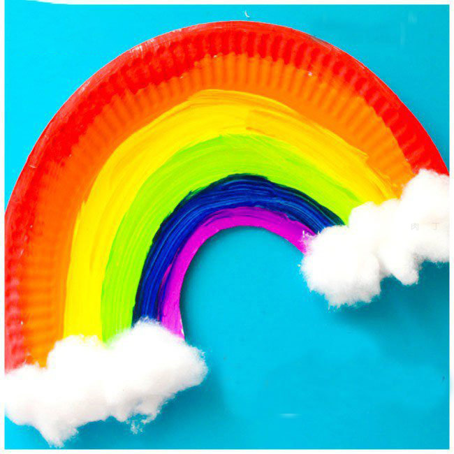 儿童手工制作纸盘彩虹